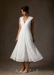 Azazie Lilly Wedding Dress Diamond White A-Line Lace Dress diamond_white