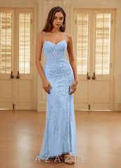 Mythra Sky Blue Lace-embroidered Tulle Mermaid Prom Dress sky_blue