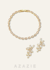 Botanical Leaf & Tennis Zirconia Jewelry Set