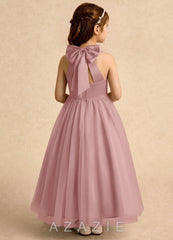 Azazie Emie Dusty Rose A-Line Pleated Tulle Dress dusty_rose