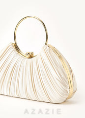 Satin Pleated Handbag gold