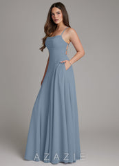 Azazie Irelia Dusty Blue A-Line Sweetheart Neckline Chiffon Dress dusty_blue