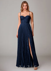 Azazie Akiko Dark Navy A-Line Sweetheart Neckline Floral Burnout Dress