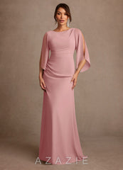 Azazie Anaheim Dusty Rose A-Line Pleated Chiffon Dress