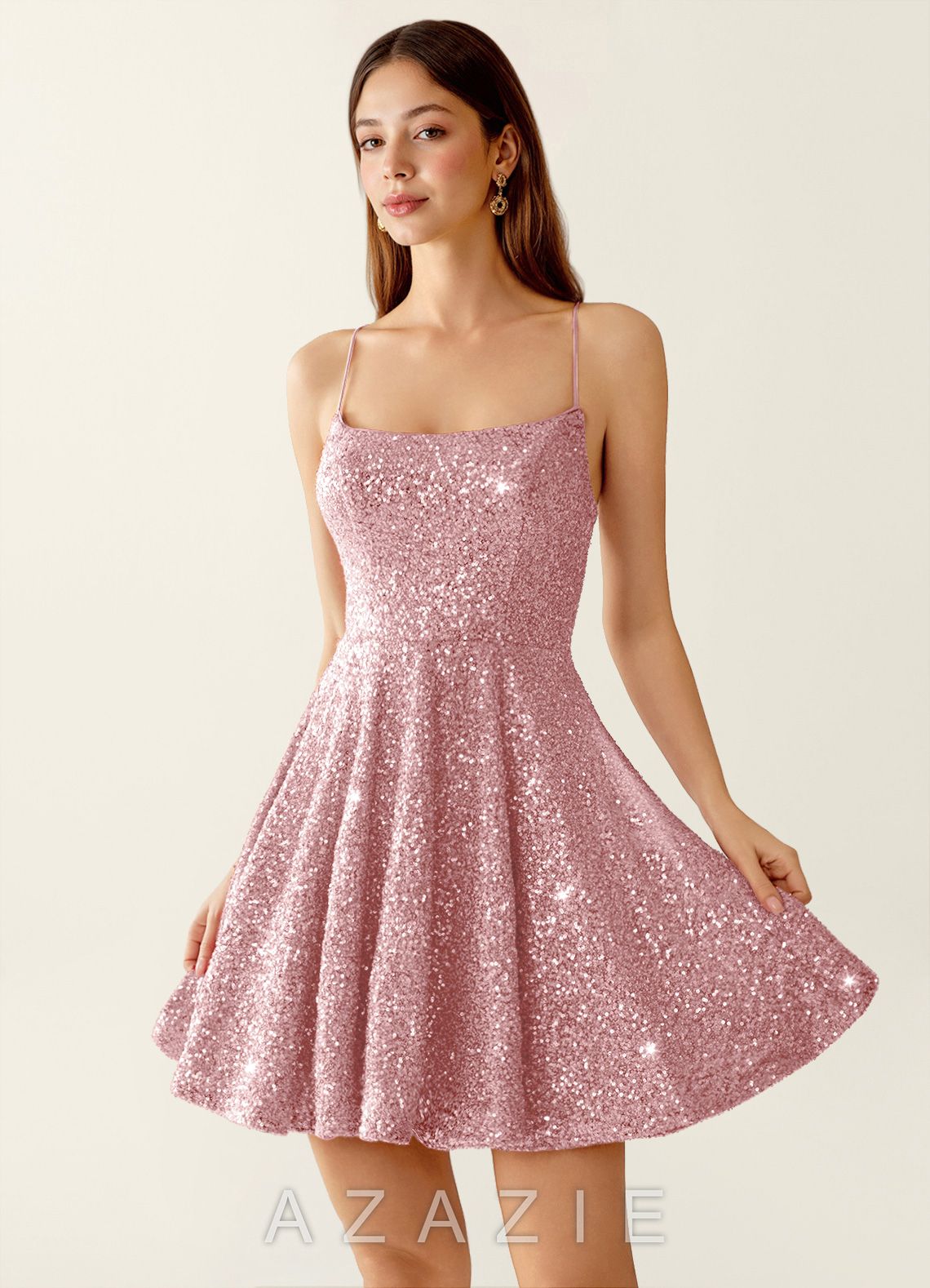 Sequorae Light Rose Pink Mini Dress