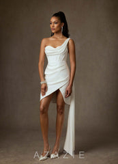 Azazie Yusra Diamond White Sheath Sweetheart Neckline Crepe Back Satin Dress diamond_white