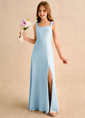 Azazie Makani Girls Formal Sky Blue A-Line Sweetheart Neckline Chiffon Dress