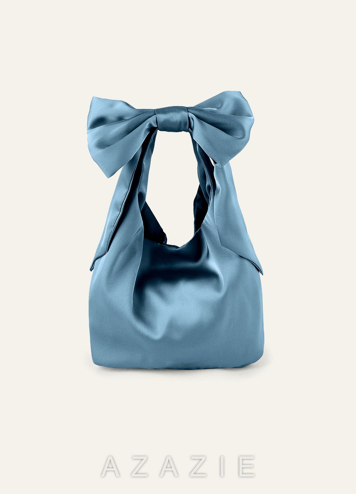 Matching Color Stretch Satin Bow Handbag