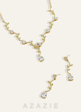 Wavy Crystal Vine Jewelry Set