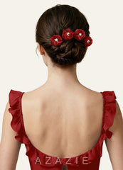 Four-Piece Matching Color Chiffon Hair Clip Set