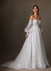 Azazie Elowyn Diamond White Ball-Gown Strapless Lace Dress