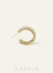 Crystal Baguette Hoop Earrings