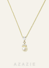Pear Cut Pearl Drop Necklace