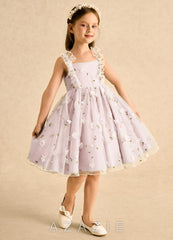 Azazie Krissie Blushing Pink A-Line Ruched Tulle Dress blushing_pink