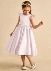 Azazie Dumpling Blushing Pink A-Line Bow Matte Satin Dress blushing_pink
