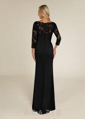 Azazie Alisondra Black Sheath Scoop Lace Lace Dress black
