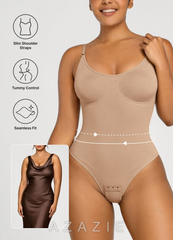 Thin Strap Seamless Invisible Thong Bodysuit