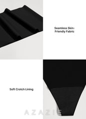 High Waist Seamless Thongs (3pics) black