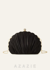 Shell-Shape Pleated Evening Clutch
