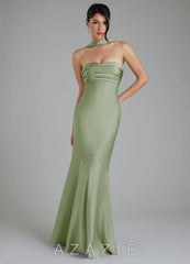 Azazie Marryn Dusty Sage Mermaid Sweetheart Neckline Stretch Satin Dress