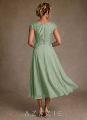 Azazie Crista Dusty Sage A-Line Lace Chiffon Dress dusty_sage