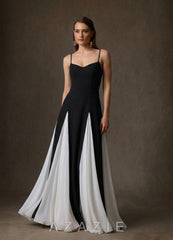 Azazie Anika Black Diamond White A-Line Sweetheart Neckline Stretch Crepe Dress black/diamond_white