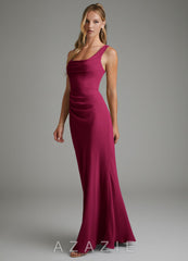 Azazie Asa Burgundy Sheath Corset Chiffon Dress burgundy