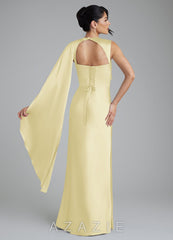 Azazie Taj Lemon Sorbet Mermaid Corset Stretch Satin Dress lemon_sorbet