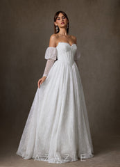 Azazie Sienna Diamond White A-Line Sweetheart Neckline Lace Dress diamond_white