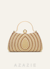 Pearl Beaded Rhinestone Embellished Evening Handbag