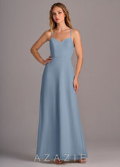 Azazie Mei Dusty Blue A-Line Chiffon Dress dusty_blue