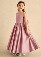 Azazie Lizzie Dusty Rose A-Line Pleated Matte Satin Dress dusty_rose