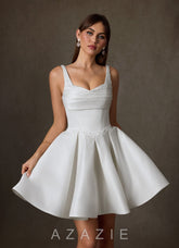 Azazie Zelina Diamond White A-Line Sweetheart Neckline Satin Dress