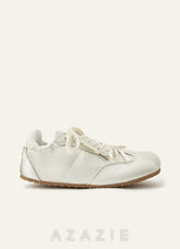 Ballet-Inspired Satin Wedding Sneakers Round Toe Comfortable Wedding Shoes