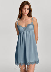 Satin Lace Bridal Chemise Slip Nightgown