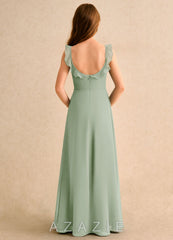 Azazie Chip Girls Formal Dusty Sage A-Line Sleeveless Chiffon Dress dusty_sage