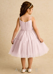 Azazie Osea Blushing Pink Ball-Gown Pleated Tulle Dress blushing_pink