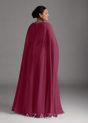 Azazie Isa Mulberry A-Line V-Neck Pleated Chiffon Dress mulberry