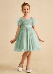 Azazie Queenie Agave A-Line Lace Dress agave