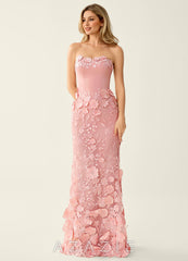 Wrensincia Pink 3D Flower Lace Satin Prom Dress sp_pink_#pk437