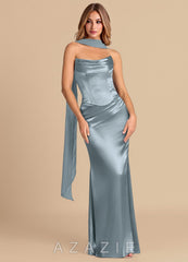 Azazie Sorrel Dusty Blue Mermaid Corset Metallic Satin Convertible Dress dusty_blue