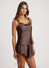Satin Frilled Pajama Set
