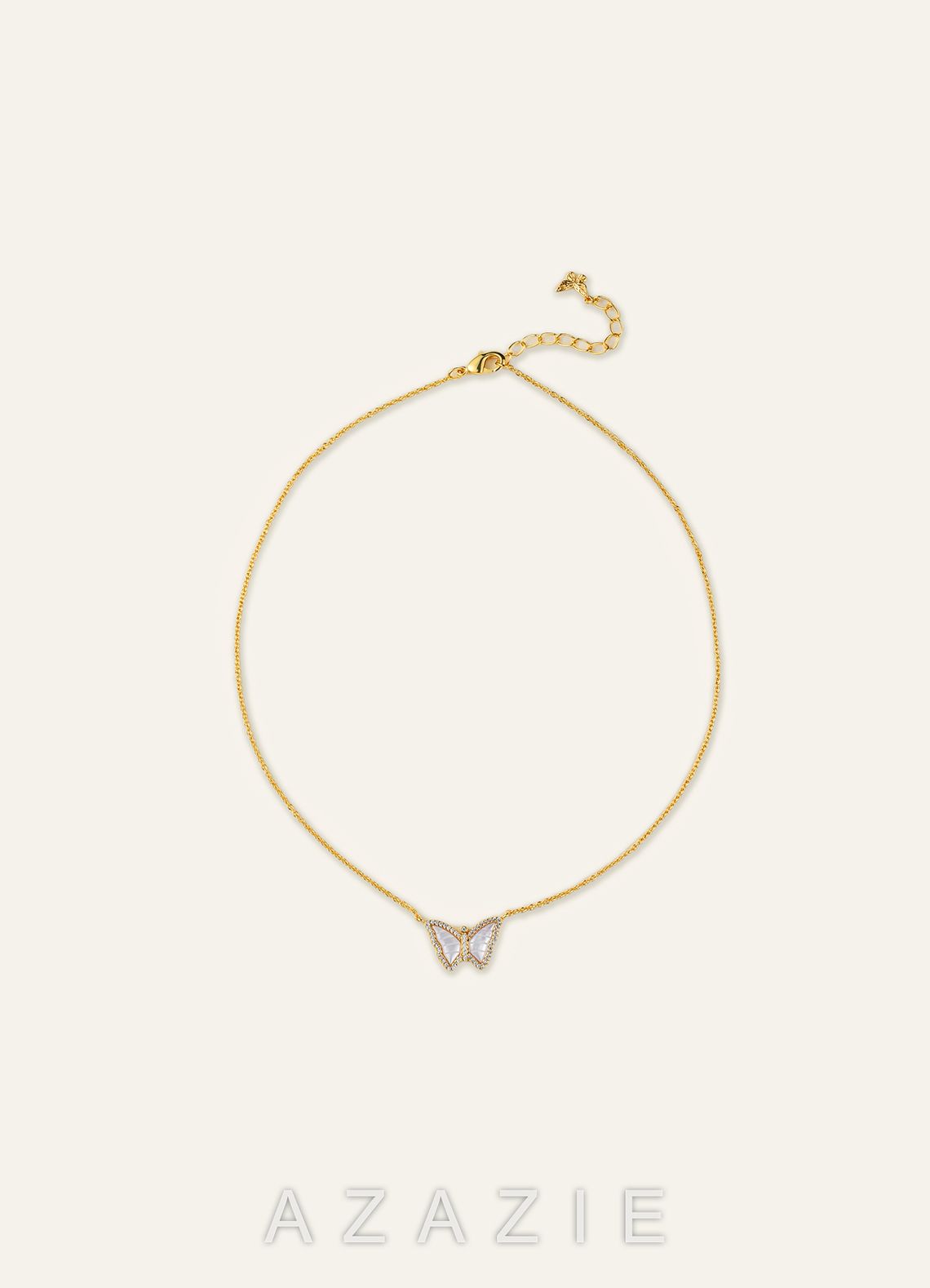 Moonstone Butterfly Pendant Necklace