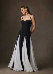 Azazie Anika Black Diamond White A-Line Sweetheart Neckline Stretch Crepe Dress black/diamond_white