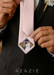 Matte Satin Custom Photo Tie – Personalized Necktie blushing_pink
