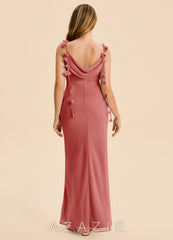 Azazie Trinity Junior Antique Rose Mermaid Pleated Chiffon Dress antique_rose