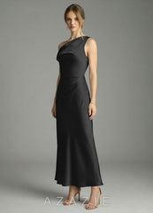 Azazie Emerson Black Mermaid Off the Shoulder Stretch Satin Dress black