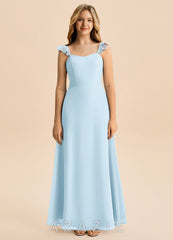 Azazie Mavie Junior Sky Blue A-Line Sweetheart Neckline Chiffon Dress sky_blue
