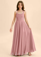 Azazie Kady Junior Dusty Rose A-Line Sweetheart Neckline Chiffon Dress dusty_rose