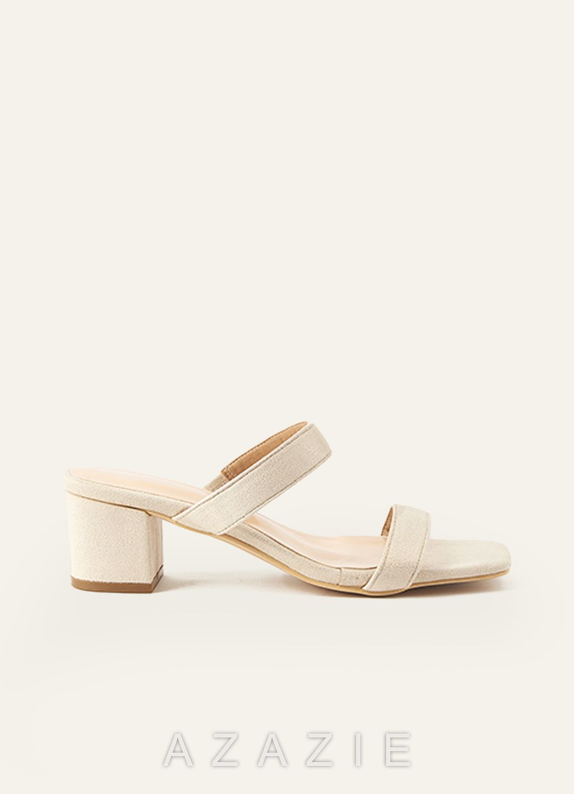 Two Strap Low Chunky Heel Sandal